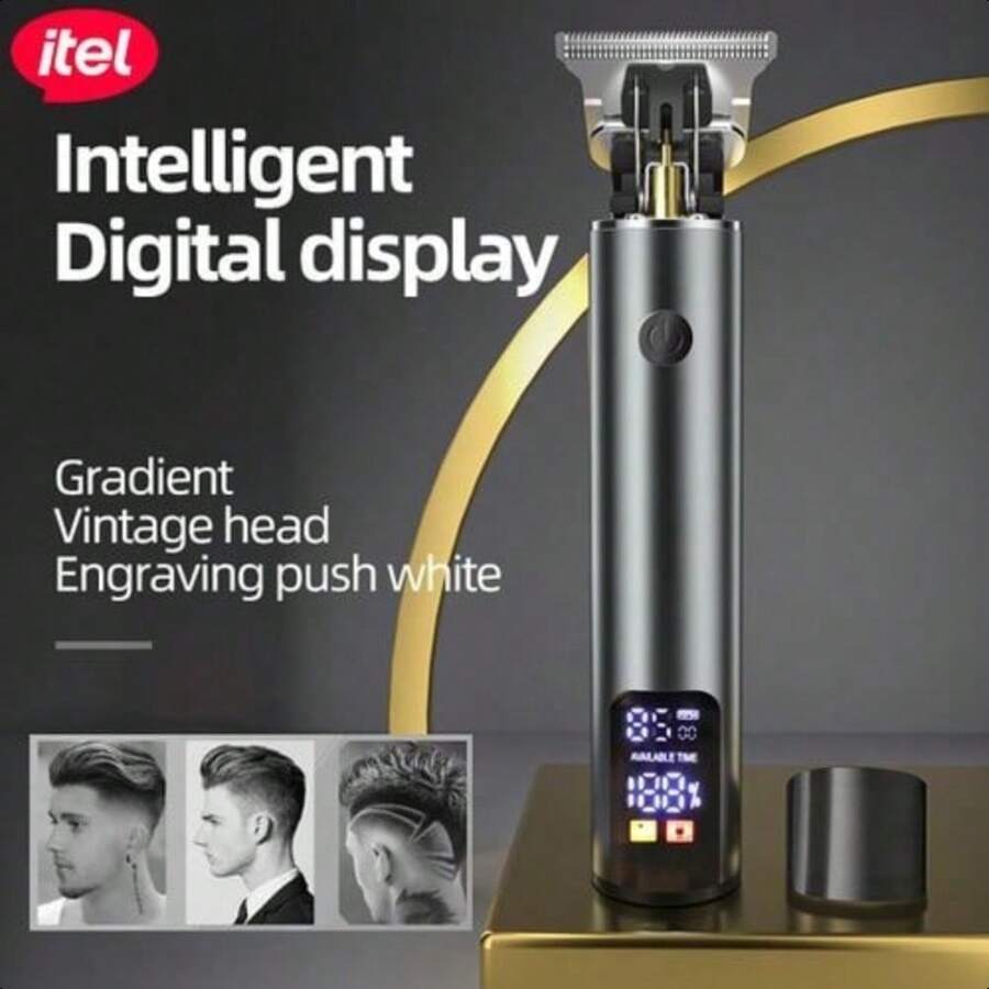 itel ITR-35 LED Display Hair Clipper, Professional Precision Carbon T-Blade, All-Metal Design, Suitable For Men, For Hair Cutting And Styling - Black - View 1