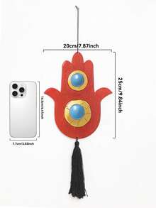 1pc Hamsa Hand Wall Decor, Evil Eye Hanging Ornament, Boho Home Decor For Living Room Bedroom, Spiritual Wall Art, Bohemian Wall Hanging Decoration, Evil Eye Wall Art For Apartment Dorm, Hamsa Hand Decor With Tassel, Protection Symbol Home Decor, Wall Ornament,Suitable For Living Rooms, Bedrooms, Entrances, Corridors, Facades, Holiday Parties, Good Luck Decoration, Witchcraft Themed Atmosphere, Home Decoration