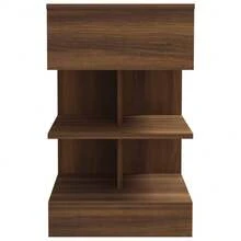 Comodino vidaXL, rovere marrone, 40x35x65 cm, legno composito - nero - Visualizzare 5