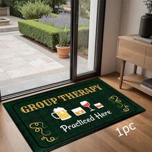 1pc Funny Wine Culture Pattern Printed Rug, Faux Wool Mat - Highly Absorbent, Easy To Clean, Suitable For Home Decor, Farmhouse, Entryway, Indoor, Room, Kitchen, Dining Room, Small Office/Home Office, Sink, Laundry Room, Doormat, Kitchen Mat, Non-Slip Mat