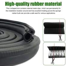 Black Rubber Push-In Door Sealing Strips For Car Doors, Suitable For Cars, Trucks, Recreational Vehicles, And RVS - Noise Reduction And Heat Insulation - Black - View 4