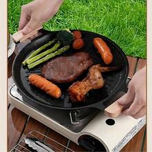 Round Cast Iron Baking Pan, Portable Outdoor Camping Grill, Electromagnetic, Korean Style, Non-Stick, Fast Heat Conduction, No Power Source Required - Multicolor - View 7