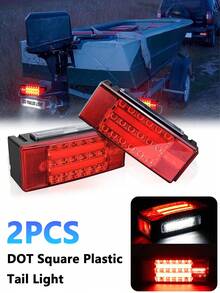 New Submersible 2PCS LED Trailer Light Kit, Super Bright Brake Stop Turn Tail License Lights For Camper Truck RV Boat Snowmobile Over 80" Inches
