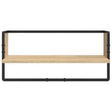 4 Piece Wall Shelf Set With Bars Sonoma Oak Engineered Wood - Brown - View 10