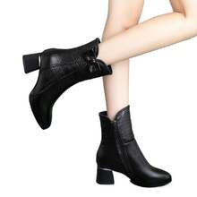 Women Mid-Calf Boots - Black Single-layer Upgraded Version - View 7