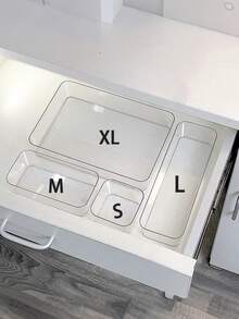 8 Stücke/4 Stücke Desktop Make-up Organizer Set, Kombination aus transparenten Kunststoff Schubladen Aufbewahrungsboxen, Schminktisch Organizer, elegante Aufbewahrungsbox, Schubladenteiler Organizer, geeignet zum Aufbewahren von Kosmetik, Schmuck, Küchenutensilien, Schlafzimmer, Badezimmer, Büro, Party Schubladen (2/3/4/5/6/7/8/9/10 Sets) - Transparent - Übersicht 5