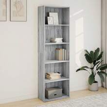 Libreria vidaXL Sonoma grigio 60x30x189 cm in legno composito - Cammello - Visualizzare 3