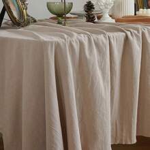 Christmas Solid Color Rectangular Tablecloth, Polyester Material, Soft And Lightweight, Deep Beige/Light Tan Rectangular Minimalist Style, Suitable For Picnics, Holiday Parties, Restaurants, Outdoor, Living Room, Patio, Christmas Home Decor, Dining Table Accents, Solid Color Fabric, Perfect For Christmas, Banquets And Weddings (Multiple Sizes) - Multicolor - View 6