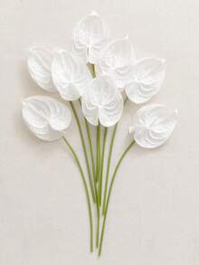 2pcs/8pcs Artificial Red Palm Flower Bouquet, Silk Filled Plants, Fake Green Stems, Suitable For DIY Wedding Bouquets, Tabletop Decor, Bridal Gifts, Home Decoration, Desktop Arrangement, Perfect For Valentine's Day, Graduation Ceremony, June Celebrations And Wedding Decorations. - Multicolor - View 6