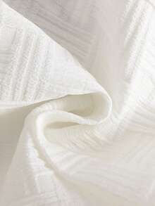 2 piezas Conjunto de moda callejera para niños con camisa con estampado de letras texturizadas y pantalones cortos estampados para niño bebé - Blanco - Ver 10