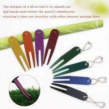 1 pieza Reparador de hoyos liso, hecho de aleación de aluminio ligero, herramienta portátil para reparar marcas de golpe en el campo de golf - Multicolor - Ver 2