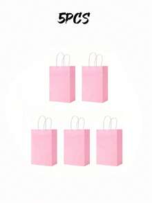 1/5/10pcs Custom Gift Bags With Handles, Reusable Paper Bags, Small/Medium Size, Commercial Use, Retail Product Bags, Birthday Party Gift Bags, Wedding Gift Bags, Party Favor Bags, Minimalist & Stylish, Customizable, Personalized, Anniversary Exclusive - Multicolor - View 8