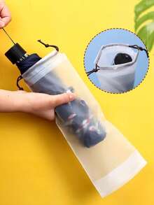 1个/5个/10个装创意时尚透明抽绳旅行伞收纳袋，轻便便携可折叠伞套，简约防水耐用伞袋，车载湿伞防水袋，多功能收纳袋，适用于旅行、度假、户外、徒步、露营、海滩、购物、返校等各种场合，必备单品，情人节、母亲节、圣诞节理想礼物，纪念伞