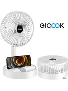 GICOOK Portable Mini Fan,Desk Fan,Multifunctional Dual-Purpose Fan,Personal Quiet Fan,Small Desktop Fan,For Bedroom Kitchen Office,Keep Cool Everywhere
