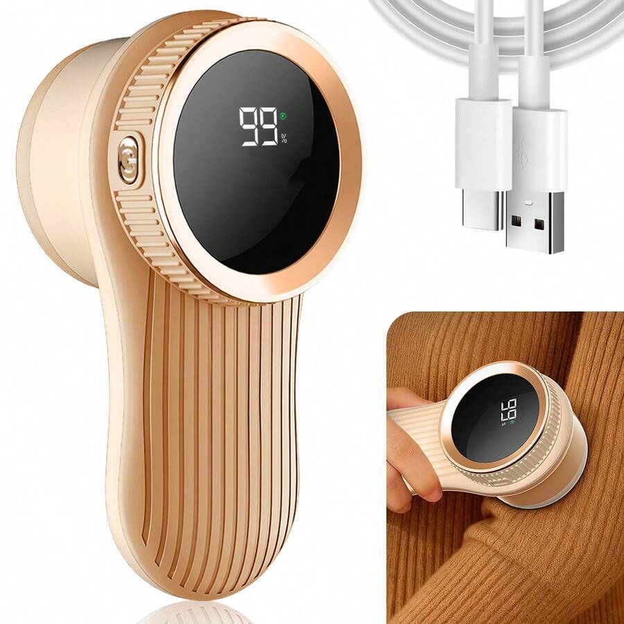 1pc 800mAh Electric Fabric Shaver, Removes Lint And Fuzz From Clothes And Sofa, With Digital Display Screen - Multicolor - View 1