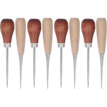 Pssopp Punzón de Costura de 8 Piezas, punzón de Sastre con de Madera, punzón para rascar, Herramienta de punzón multifunción para Ahorro de Esfuerzo para reparación de Costura de Bricolaje de Cuero - 1 - Ver 2
