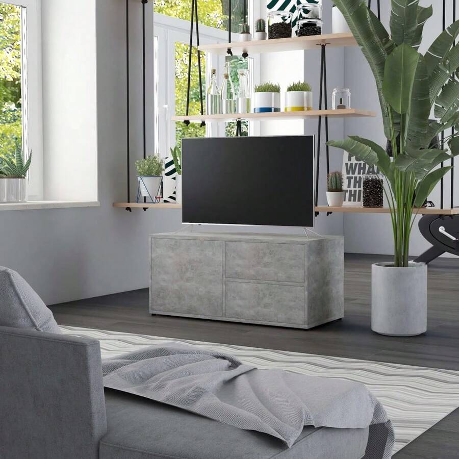 Mobile porta TV vidaXL, grigio cemento, 80x34x36 cm, legno composito - Cammello - Visualizzare 1