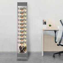 10 Tier Metal Magazine Rack Foldable Literature Stand Magazine Holder For Brochures Display Office Library - Grey - View 5