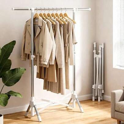 洗濯物干し 室内物干し 折りたたみ ステンレス鋼 伸縮自在 物干しスタンド 設置・工具不要 布団も干せる頑丈設計 20KG高耐荷重 軽量 室内 屋外 ベランダ用(ホワイト）