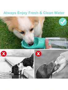 1 Pc Portable Dog Water Bottle - Leak Proof Dog Water Bottle With Food Container, Travel Water Dispenser , For Walking, Hiking, And Outdoor Use - Blue.Pink.White. - Multicolor - View 7