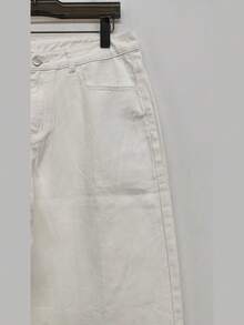 1 件水洗简约美式通勤牛仔裤，男士小众休闲宽松阔腿裤（无腰带或配饰）