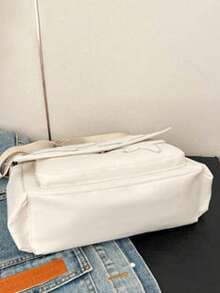 Bolso de tote con bolsillo frontal con estampado de estrellas - Negro - Ver 7