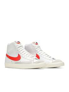 Nike Blazer Mid '77 女款休闲运动鞋 透气缓震 轻便百搭 通勤日常穿着 白色 CZ1055-101 - 白/哈瓦那辣椒紅 - 查看 2