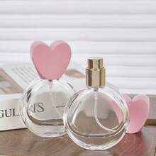 1pc 25ml Luxury Perfume Spray Bottle, Heart-Shaped Cap Perfume Bottle, Sample Refill Bottle, Portable Decanting Bottle, Refillable - Clear - View 3