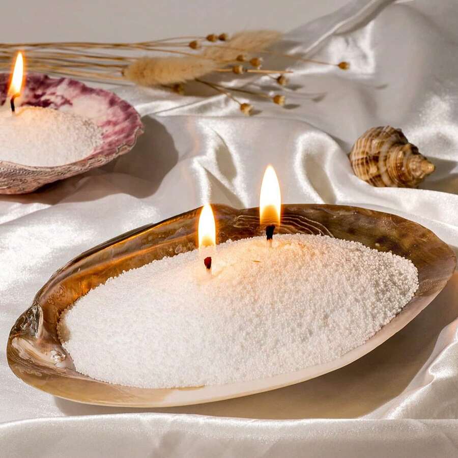 Pearl Wax Candle - White DIY Wax Sand, Pearl Wax, Refillable Unscented Wax Candle, Suitable For Weddings, Parties, Halloween, Christmas, Thanksgiving - No Melting Art Wax - Wax Sculpting Material, Candle Holder Set, Gift For Women, Candle Holder, Women's Gift, Candle Set Gift, Wax Melts - Multicolor - View 1