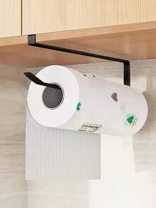 1 White / 1 Black / 2 Modern Metal Storage Hooks, Multi-Function Over-The-Door Hanging Organizer Rack, Suitable For Kitchen And Bathroom, Damage-Free No Nail Hanging Rack, Easy To Install, Painted Surface, Practical Hooks - Multicolor - View 14