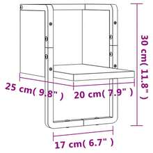 Wall Shelf With Bar Black 20x25x30 Cm - Black - View 9