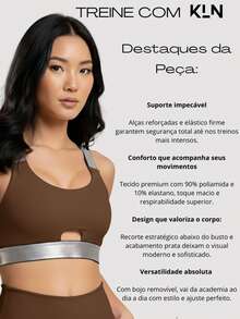 KLN Gym Top With Removable Pads And Reinforced Straps Sports Bra - Rusty Rose - View 4