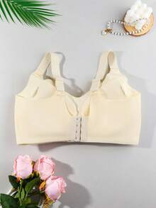 1 chiếc áo ngực nữ cỡ lớn màu sâm panh trơn, không gọng, che phủ toàn diện, thoải mái, thoáng khí, thích hợp cho thể thao, yoga, hoặc mặc hàng ngày theo phong cách tối giản thanh lịch. - Rượu sâm banh - Xem 4