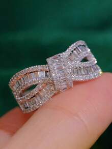 1 PC Elegant Cubic Zirconia Ring For Women For Valentine's Day Gift Wedding Anniversary Party Jewelry - 1# - View 4