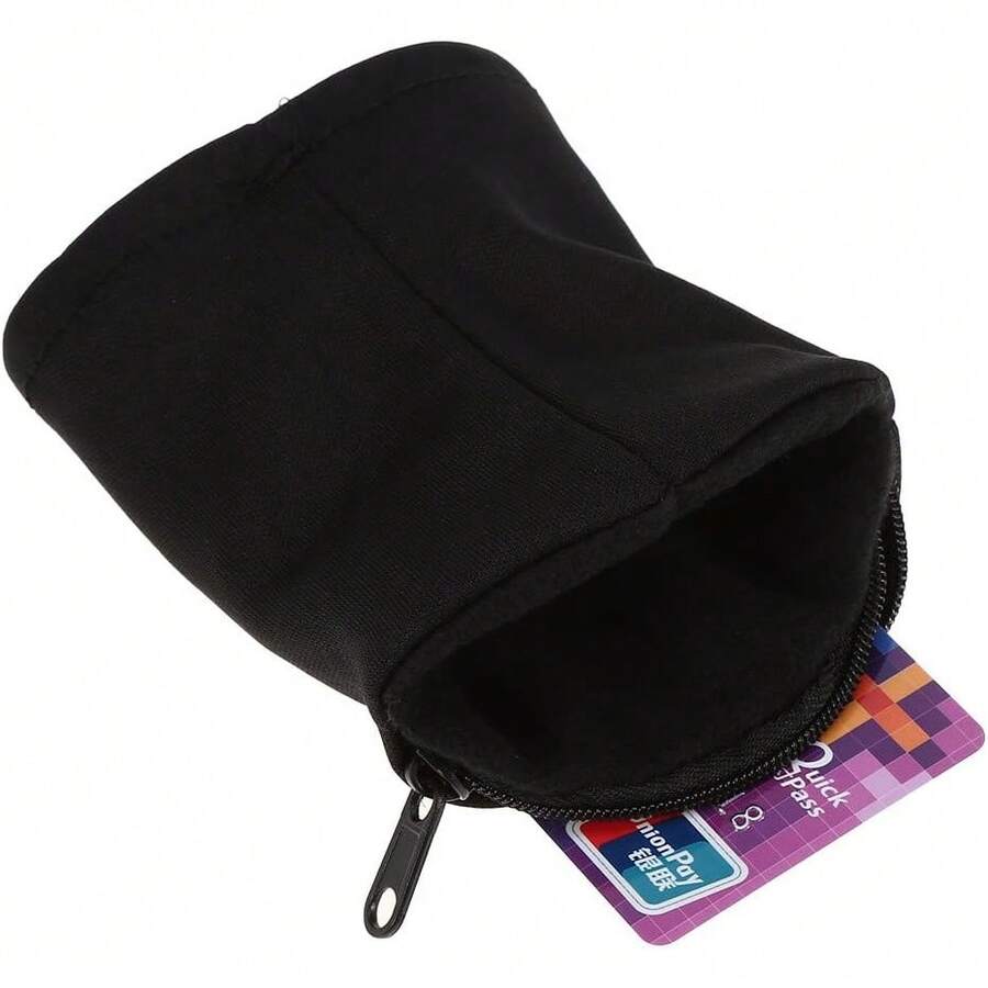 V GEBY Muñequera Monedero Bolsa Ejercicio Gimnasio Muñequera Muñequera Muñequera Monedero para Deportes al Aire Libre Correr - Negro - Ver 1