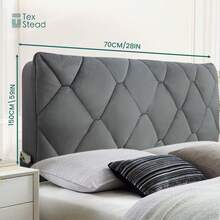 Multi-Functional Headboard Cover, Stain-Resistant, Wear-Resistant, Anti-Collision, Soft & Skin-Friendly, Odorless, Elastic Strap Anti-Slip Fixation, Removable & Easy To Clean, Suitable For Different Shaped Headboards, Practical Bedroom Accessory - Grey - View 10