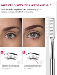 Eyelash Lift Tools Kit 10 Reusable Silicone Pads And 2 Stainless Eyelash Separator Tools With Separation Comb For Eye Lashes Curlers Extension(White, Silver) - Multicolor - View 3