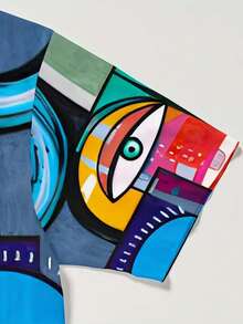 男士时尚3D印花休闲圆领T恤 - 彩色 - 查看 2