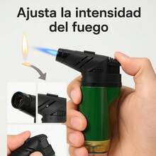 1 encendedor tipo soplete rellenable, compacto y practico para cocina, barbacoas y camping - Multicolor - Ver 3