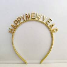 1/6个随机颜色塑料新年快乐2026圣诞派对头箍，拍照道具【均码，颜色随机】 - 彩色 - 查看 4