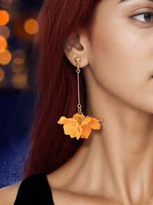 花朵设计耳坠 情人节、妈妈、母亲、母亲节、礼物 - 黃色 - 查看 3