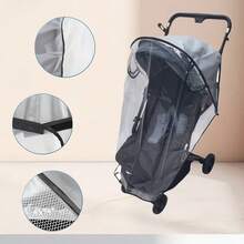 1件装户外婴儿推车雨罩，防风防尘防水，通用婴儿推车雨棚，婴儿节日礼物 - 白色 - 查看 6