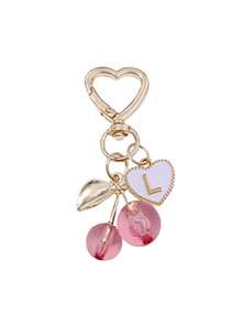Hochwertiger modischer süßer Kirsche Gold Schmetterling Taschenanhänger - Kirsche Schlüsselanhänger stilvoller Rucksack Anhänger Dekoration, Schlüsselanhänger, Taschenanhänger Legierung Anhänger A-Z Buchstabe, Kopfhörer Anhänger, Auto Anhänger, Dekorativer Anhänger, Kirsche Schlüsselanhänger, Taschenzubehör, mit Taschenklemme, glänzendes Harz und Metall Accessoires, geeignet für Frauen Geldbörse und Tasche, Rucksack Zubehör - Verschiedenfarbig - Übersicht 21