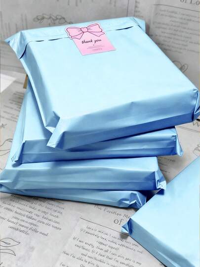 50个/10个套装 加厚防水纯色礼品袋，简约百搭，适用于学校、办公室、返校季、男士生日、情人节、圣诞节礼物、批量礼品袋、蓝色礼品袋