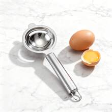 Separador de yemas de huevo de acero inoxidable, separador de claras de huevo de acero inoxidable, filtro y divisor de yemas de huevo para merengues, pasteles, mayonesa, separa fácilmente las yemas y las proteínas, separador de huevos para cocinar y hornear - Plateado - Ver 4