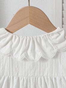 Girls' Sweet Peter Pan Collar Casual Versatile Blouse, Summer - White - View 6