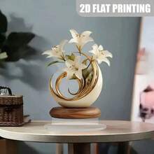 2D Acrylic Flat Standee, Floral Decor For Living Room, Entryway, Lightweight Luxury Home Art Piece For Mother's Day - Multicolor - View 2