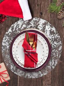 12/50/100pcs Disposable Gold Placemats, 13-Inch Round Metallic Mesh Table Mats, Foil-Pressed Table Coasters, Great For Table Setting, Wedding, Valentine's Day, Birthday Parties And Festival Decorations