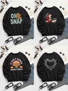 Customize Your Christmas/Thanksgiving Gifts With Personalized Plus-Size Hoodies - Add Your Own Text And Images (Family Photos/Selfies/Pet Photos/Group Photos/Party Photos) To Design Your Own Custom Printed Hoodies/Sweatshirts/T-Shirts. Simple, Stylish, Casual, Comfortable, Unique, And A Personalized Treasure.Comfortable Street/Hip-Hop Style, Perfect For Couples, Team Activities And Casual Wear | Street Style | Breathable Fabric, Ideal For Fitness, Sports, Themed Parties, Basketball, Gym, Etc. - 黑色 - 查看 2