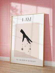 1pc Frameless I Am The Creator Of My Reality Poster, Positive Affirmation Spiritual Print, Manifestation Quote Wall Art, Aesthetic Room Decor, Empowerment Gift For Women, Dorm Room Essentials - Multicolor - View 3